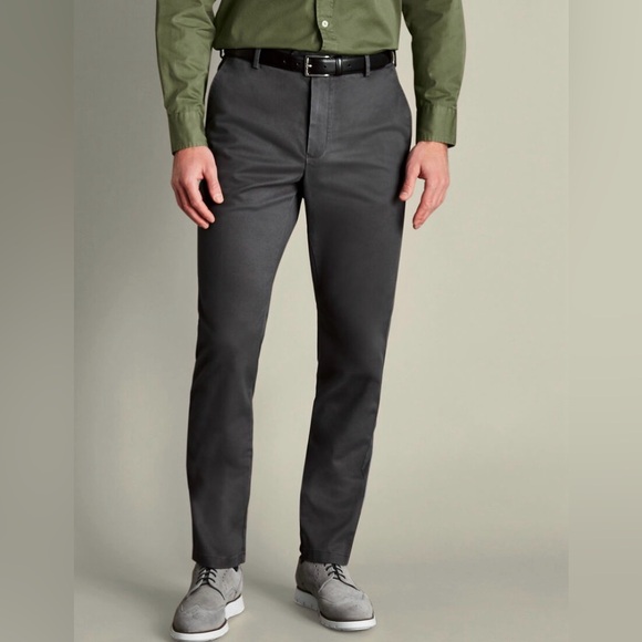 Charles Tyrwhitt Ultimate Non-Iron Chinos - Dark Gray